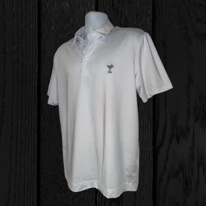 🍸 Robert Graham White Martini Polo Shirt Men’s (Size Medium)